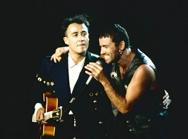 Era como en los viejos tiempos cuando Andrew se unía a George en el escenario.  (Foto de Kevin Mazur/WireImage)